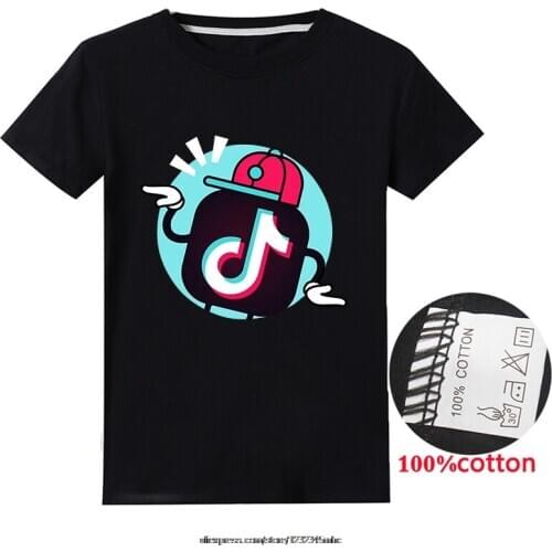 Fashion girl Tik Tok cartoon t shirt girls tops kids clothes boys t shirts funny children t-shirts summer