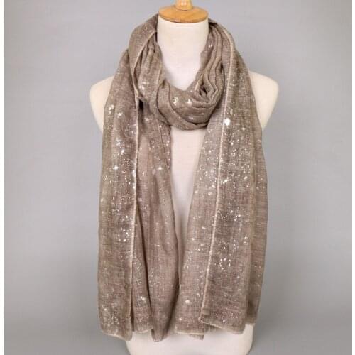 Fashion Women Plain Shimmer Scarf Silver Press Viscose Shawls Bling Zig Zag Oversize Thick Muslim Head Wrap Hijabs 1PC Retail