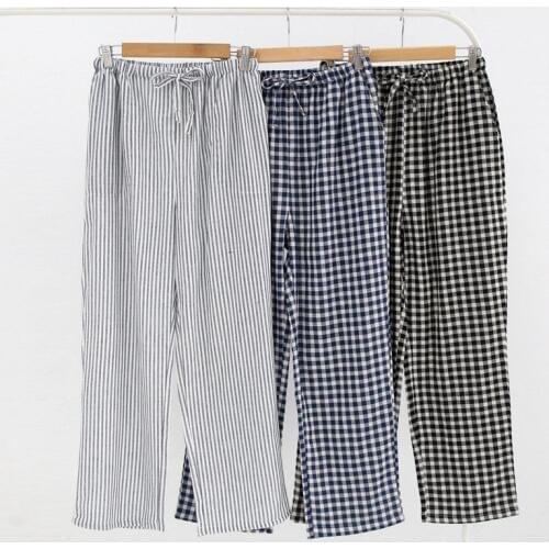 Mens and Womens Cotton Home Pajama Pants Cotton Plaid Sleep Bottoms Sleeping Lounge Pants Plus Size Sleep Wear for Lounge Wear