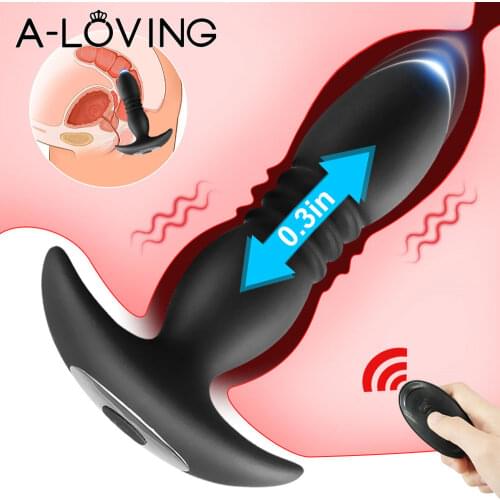 Male Prostate Massager Anal Plug Vibrator for Men Thrusting Anal Butt Plug Dildo Vibrator Sex Toy for Woman Mens Masturbator