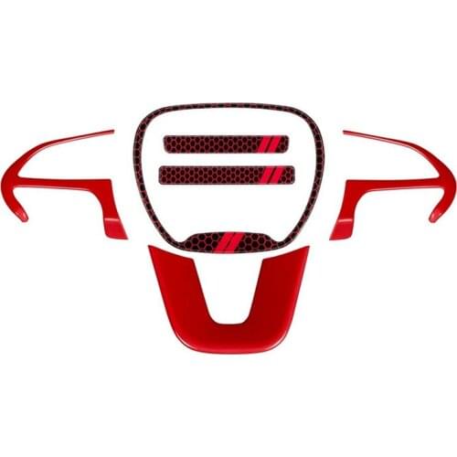 Steering Wheel Cover Trim Interior Accessories for 2015-2021 Dodge Challenger Charger Emblem Kit 3D Badge Overlay