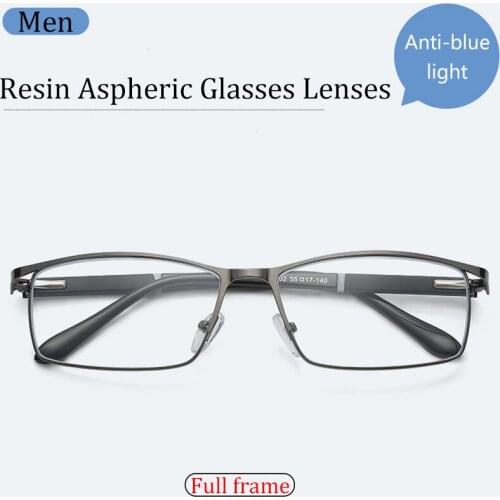 New Anti Blue Light Reading Glasses Men Computer Spectacles Blocking Reading Glasses CR-39 Resin Aspheric Glasses Lenses +2.5