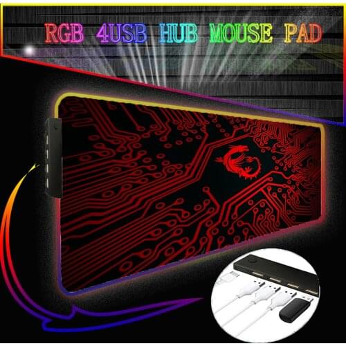 Mairuige RGB USB C HUB Circuit Board Is Suitable for Laptop Game Player Accessories Mouse Pad Office Desk Mat LED Backlit Carpet