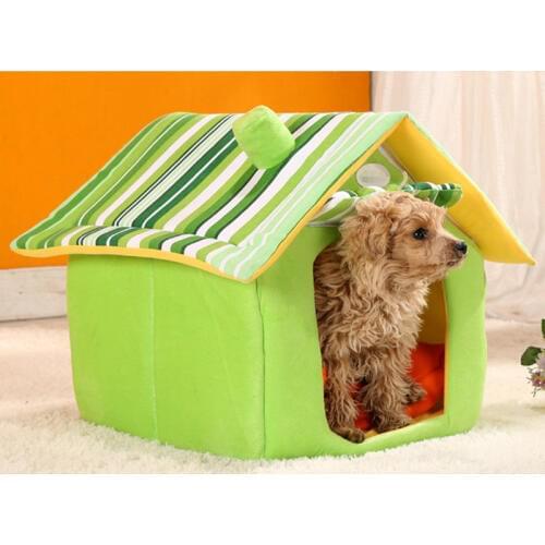 Striped Cloth Removable Pet Dog Cat Bed House Warm Soft Pet Sleeping Mat For Teddy Schnauzer Bullfighting Shapi Shepherd Dog