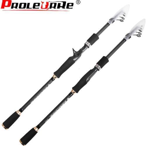 Proleurre Travel Fishing Rod 1.8m 2.1m 2.4m 2.7m Spinning Fishing Rod MH Hard Telescopic Fishing Rod Carbon Fiber Casting Rod