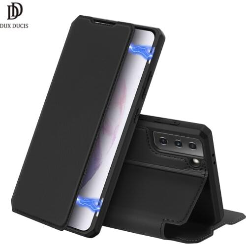 For Samsung Galaxy S21 Plus 5G DUXDUCIS Skin X Series Luxury Leather Wallet Case Flip Case Magnetic Closure Super Soft card slot