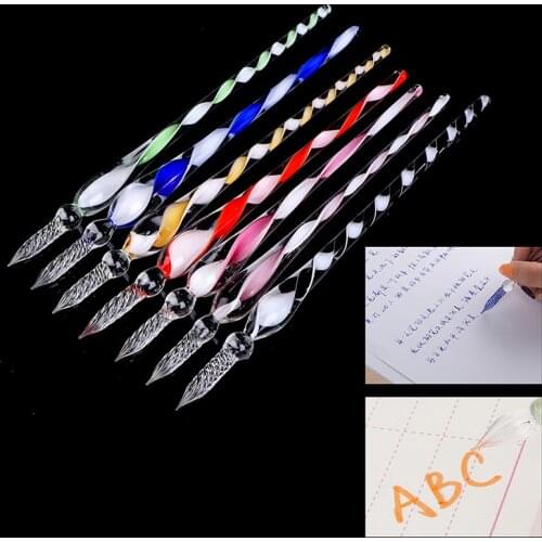 Glass Drip Fountain Pen Dipping Pen Filling Ink Calligraphy Painting Supplies School Office Supplies