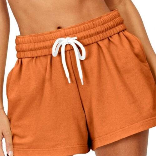 Summer Women Shorts High Waist Drawstring Elastic Waist Solid Color Girls Sweat Shorts Bottoms Pockets Plus Size Shorts