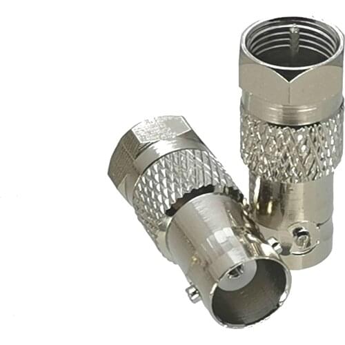 10Pcs F TV Male Plug to BNC Female Jack RF Adapter Connector Coaxial High Quanlity straight