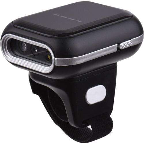 2D Ring Barcode Scanner Portable BT Wireless USB Wired Barcode Reader Wearable Mini 1D 2D QR Bar Code Scanner 270° Rotation