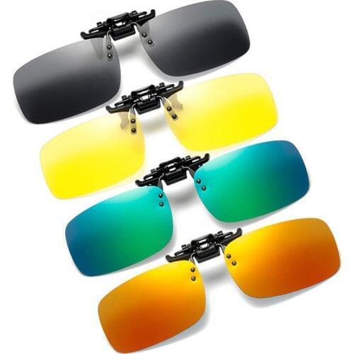 Polarized Clip On Sunglasses Driving Night Vision Lens Sun Glasses Male Anti-UVA UVB For Men Women