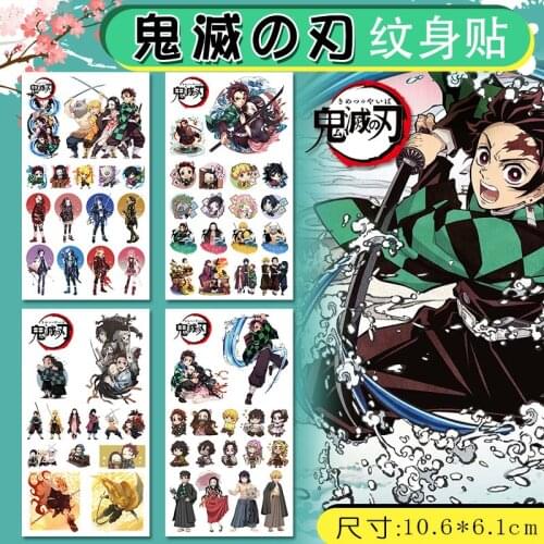 10pcs/set 6x10.6cm Anime Demon Slayer Kimetsu No Yaiba Kamado Sticker