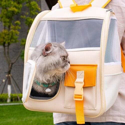 2021 New Pet Cat Bag Breathable Portable Pet Carrier Bag Transparent Space Pet Backpacks Outdoor Travel Backpack For Cat And Dog