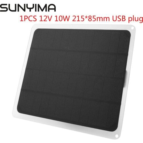 SUNYIMA 12V 10W USB Solar Panel Kit Photovoltaic Panel Mono 12V Battery Charger with USB 5V Output for Cell Phone