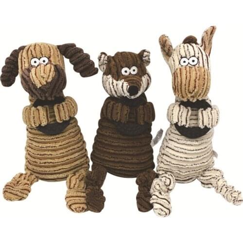 Corduroy Dog Toys for Small Large Dogs Animal Shape Plush Pet Puppy Squeaky Chew Bite Resistant Toy Pets Accessories Supplies