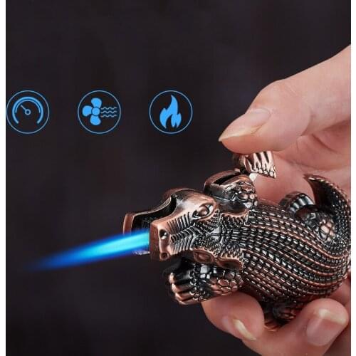 Jet Torch Turbo Windproof Metal Gas Lighter Interesting Crocodile Creative Small Lighter Smoking Accessories Gadgets For Men