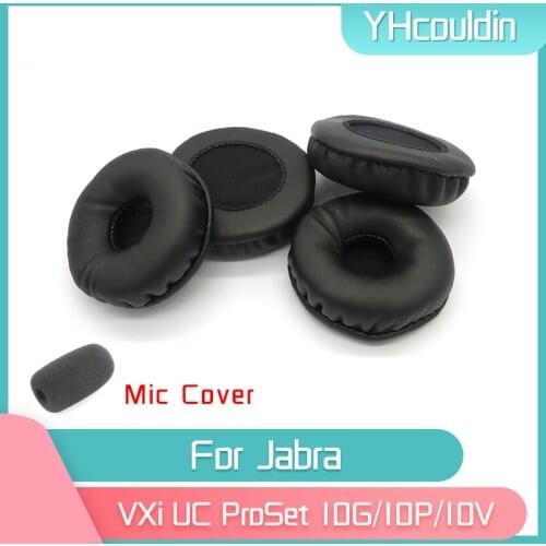 YHcouldin Earpads For Jabra VXi UC ProSet 10G 10P 10V Headphone Accessaries Replacement Wrinkled Leather