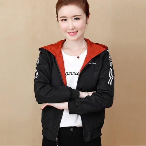 New Jacket For Women 2021 Korean Autumn Women Hooded Windbreaker Bomber Jacket Coat Black Baseball Long Sleeve Overcoat Clothes