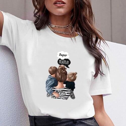 Women Clothes Tshirt Printed Women Super Mom Boy Girl Casual Summer Fashion Casual Shirt T Top Female T-shirt Woman Tee
