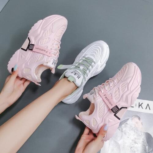 Women Platform Sneakers Chunky Brand Woman Casual Shoes Lace-up Female Sports Mesh Vulcanized Shoes Fashion Female Trainers