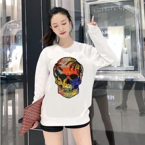 Women Diamond stone Loose Pullovers Hot drill Women Hoody Sweatshirt