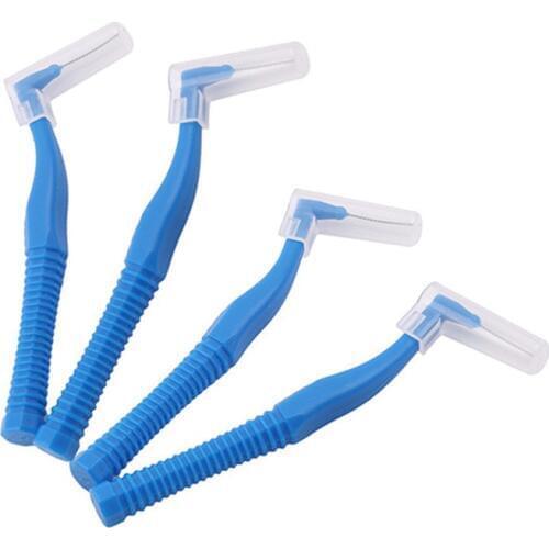 20Pcs/box Teeth Whitening L Shape Push-Pull Interdental Brush Oral Care Dental Tooth Pick Tooth Orthodontic Toothpick ToothBrush