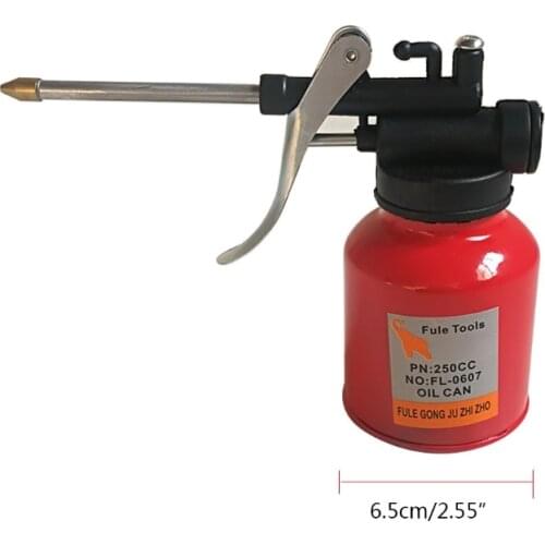 1Pc High Quality 250ml Oil Can Spout Thumb Pump Workshop Oiler Oil Can Red