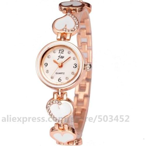 100pcs/lot fashion jw3428 bracelet girls watch love diamond crystal band wrist watch charming luxury ladies brace let watch