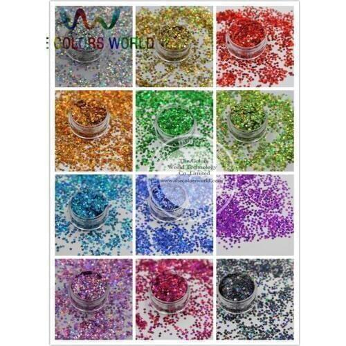 12 holographic Star Shape sequins paillette for nail decoration and other art DIY decora Size : 3MM