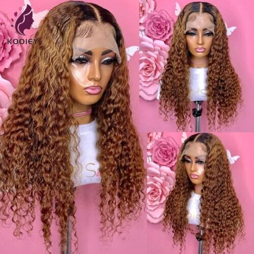 1b 30 Ombre Brazilian Curly 13x4 Lace Front Human Hair Wigs For Black Women Pre Plucked 150 Density Remy Wigs Lace Closure Wig