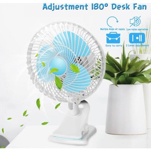 220V 180 Degree Adjustable Mini Desktop Fan High-Speed Air Desk and Clip On Fan With Fan Head Clamp For Dormitory Office