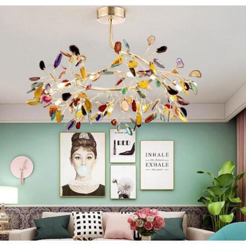 Arte Agate led pendant light G4 bulb Hotel fixtures for shopcase home lighting colorful pendant lamp Dining Room hanging light