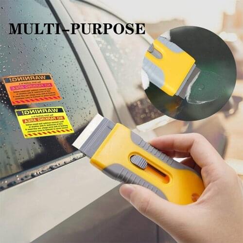 Car Window Glass Labels Stickers Decals Remover Blades Scraper Plastic Handle Razor Scraper Ceramic Glass Oven Window Blade