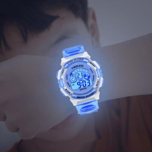 Kids Luminous Watches LED Colorful Flash Digital Waterproof Alarm for Boys Girls Date Week Creative Childrens Fashion Clock
