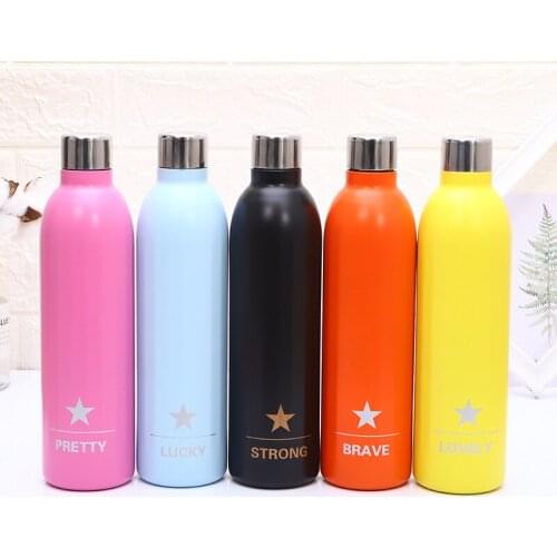 500ml Double Layer Sport Vacuum Flask Fashion Portable Stainless Steel Thermos Insulated Coffee Bear Cola Chilly Bottle