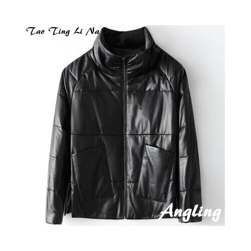 Top brand Fashion 2020 Women Genuine Real Sheep Leather Jacket H72 high quality