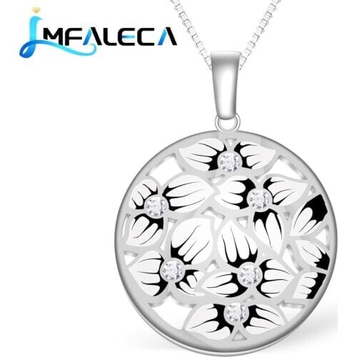 LMFALECA Halloween Black Silver Necklace Set for Women Luxury Enamel 925 Sterling Silver Pendant Box Chain Fine Party Jewelry