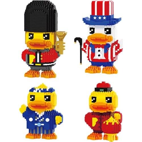 Lovely animal brick cartoon International duckbill micro diamond block b.duck America japan England china figure nanobrick toy