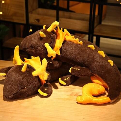 Genshin Impact Morax Dragon Plush Doll Pillows Anime Stuffed Toys Sofa Cushion Bolster Halloween Cosplay Costume Prop