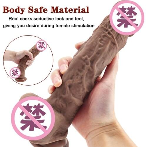 Soft liquid silicone Realistic dildo for women sex toys adult Strong sucker Skin feel penis Couple G point Masturbation