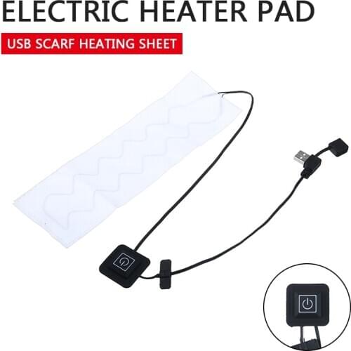 Carbon Fiber 5V USB Charging Heating Pad Sheet Winter Scarf Thermal Piece Shawl Warming Heater 3 Gears Temperature Control