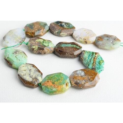 Natural chrysoprase faceted strand 15.5"