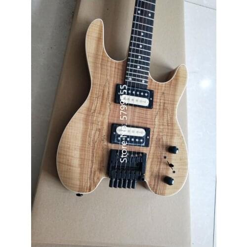 New 6-string headless electric guitar, crafted, multi-color optional, flame maple veneer, rosewood fingerboard, free shipping