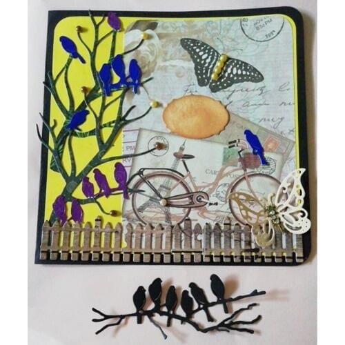 New Design Craft Metal Cutting Die die cuts Branch sparrow decoration scrapbook Album Paper Card Craft Embossing die cuts