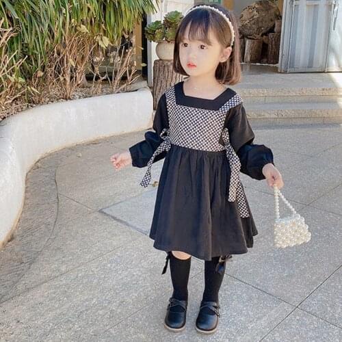 Wholesale Kids Autumn Clothes Girl Cotton Dresses Long Sleeve Children Pleated Princess Dresses Costume vestido infantil menina