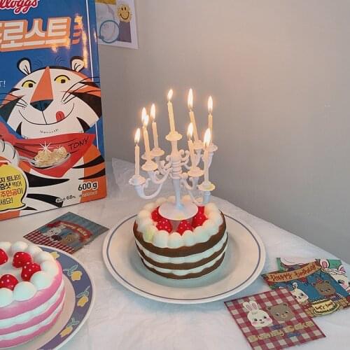 Autumn Decoration Soft Cake Articifical Food Simulation Cream Cake Decoration Photo Props Ornaments Party decoração еда