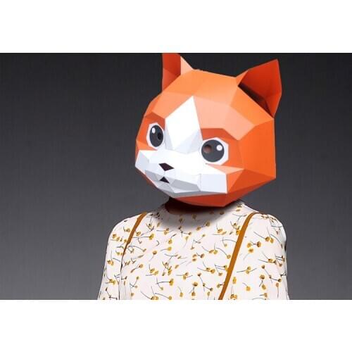 Pre Cut Paper Mask 3D Teddy Bear Ted Halloween Costume Cosplay DIY Paper Craft Model Mask Christmas