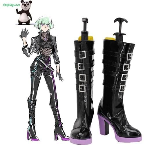 Promare Lio Fotia Black Shoes Cosplay Long Boots Custom Made For Halloween Christmas CosplayLove