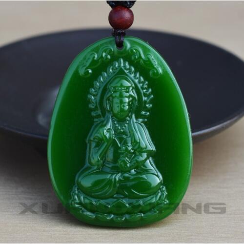 Drop Shipping Mens Necklace Pendant Green Jades Guanyin Buddha Pendant Gift for Womenss Fashion Jewelry