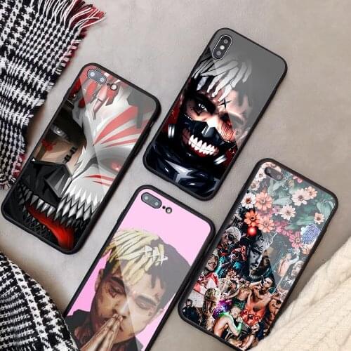 Rap Singer XXXTentacion MC Tempered Glass Phone Case For iPhone 6 6plus 7 plus 8 8plus 5 5S 5C SE X XS XR XS Max